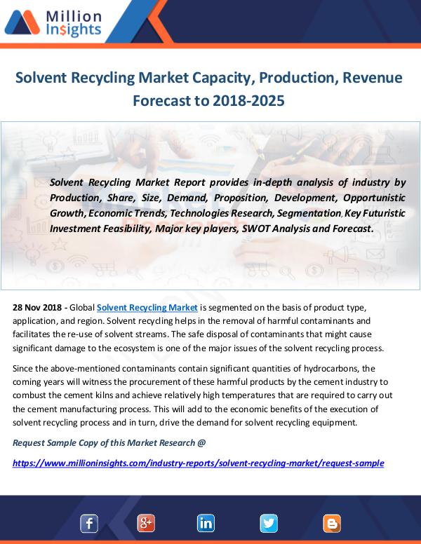 Industry and News Solvent Recycling Market