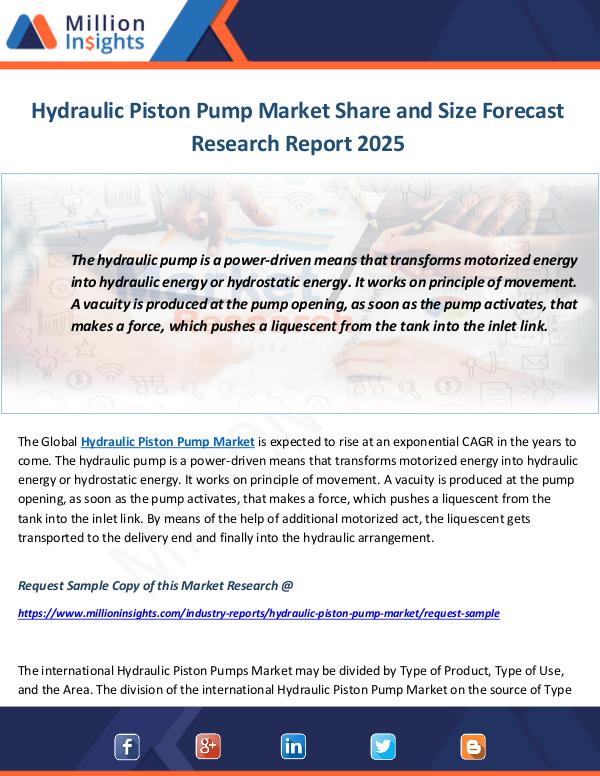 Industry and News Hydraulic Piston Pump Market