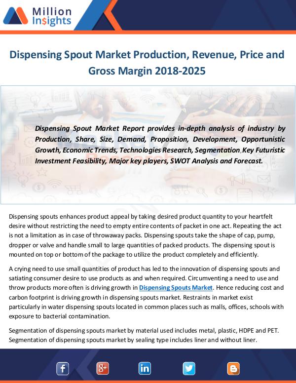 Industry and News Dispensing Spout Market