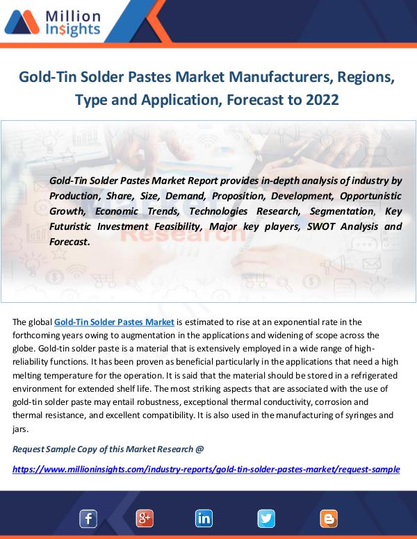 Industry and News Gold-Tin Solder Pastes Market