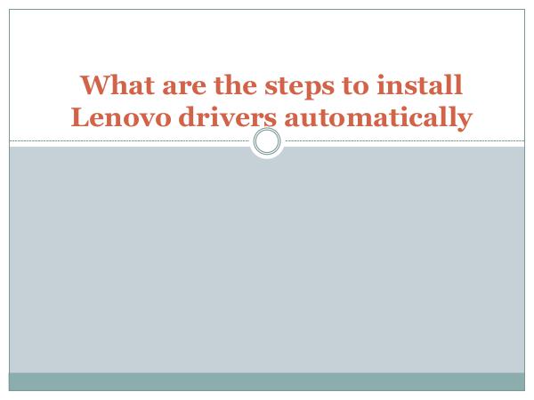 What are the steps to install Lenovo drivers automatically