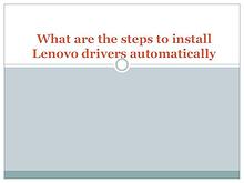 What are the steps to install Lenovo drivers automatically 
