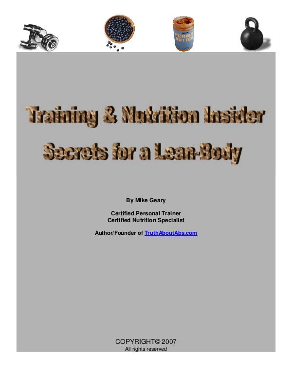 Insider secrets for a Lean Body Training & Nutrition Insider Secrets for a Lean-Bo