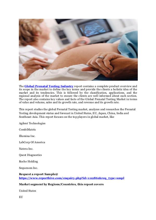 Global Prenatal Testing Market and Industry Analys