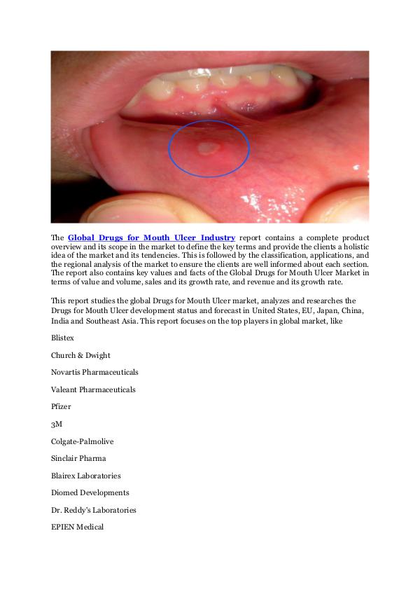 Medical Devices Global Drugs for Mouth Ulcer Market Professional S