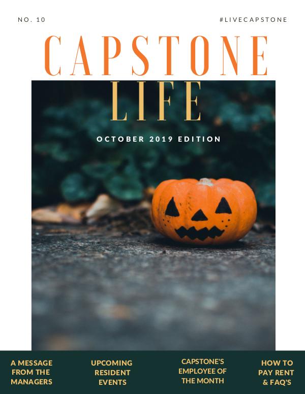 #CapstoneLife Newsletter October 2019
