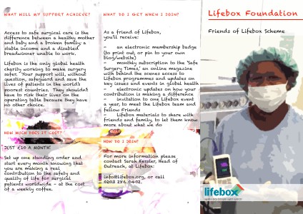 Safe Surgery Times - Friends of Lifebox leaflet