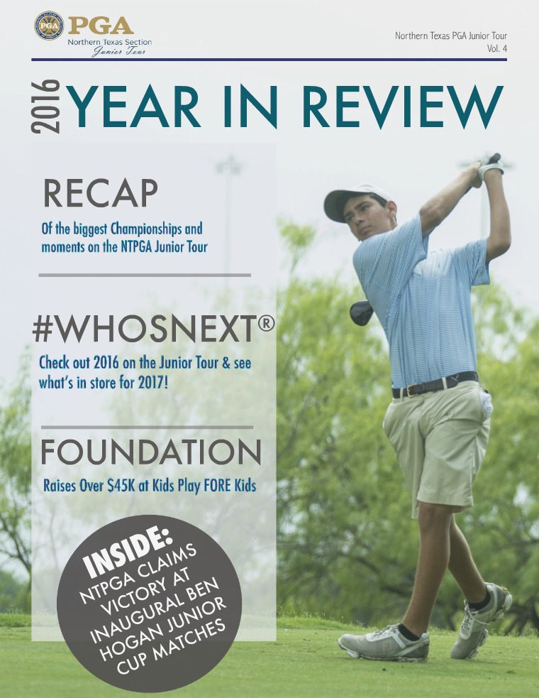 NTPGA Junior Golf Year-In-Review 2016 Magazine