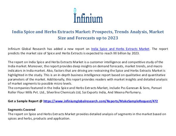 India Spice and Herbs Extracts Market