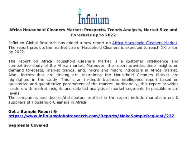 Ireland  Pulmonary Drugs Market Africa Household Cleaners Market-Infinium Global R