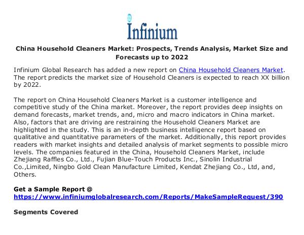 Ireland  Pulmonary Drugs Market China Household Cleaners Market- Infinium Global R