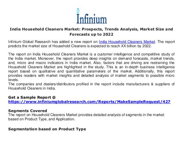 Ireland  Pulmonary Drugs Market India Household Cleaners Market- Infinium Global R