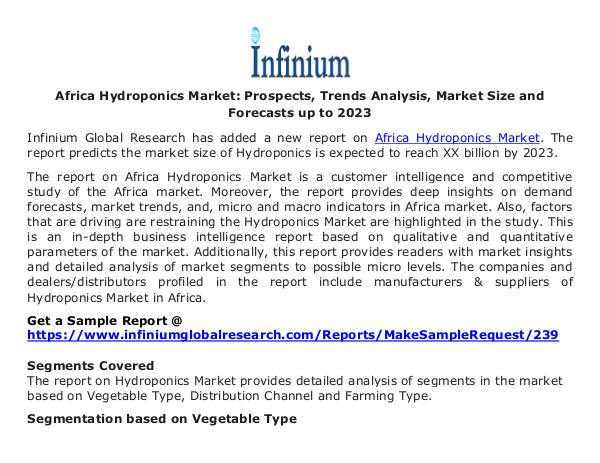 Africa Hydroponics Market - Infinium Global Resear