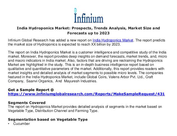 India Hydroponics Market - Infinium Global Researc