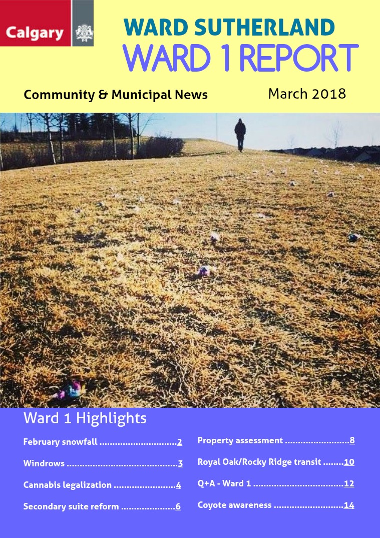 Ward 1 Report, March 2018 March 2018, Ward 1 Report.