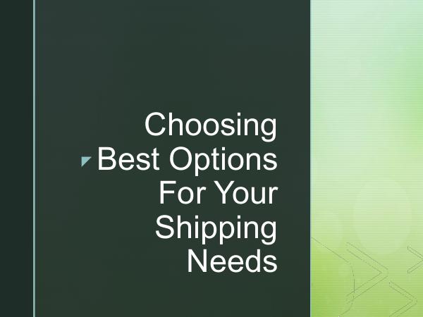 Choosing Best Options For Your Shipping Needs