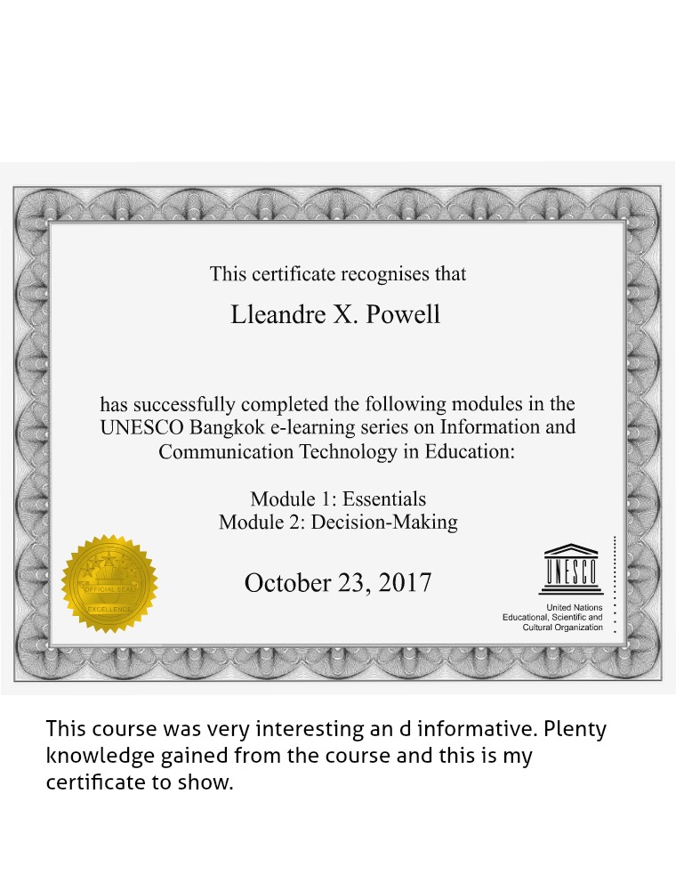 Certificate L.Powell