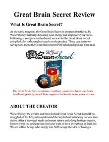 The Great Brain Secret PDF / Book Protocol Free Download