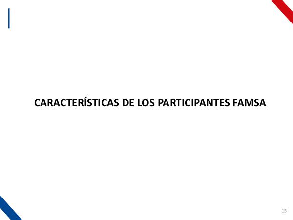Características de los participantes CARACTERÍSTICAS DE LOS PARTICIPANTES FAMSA