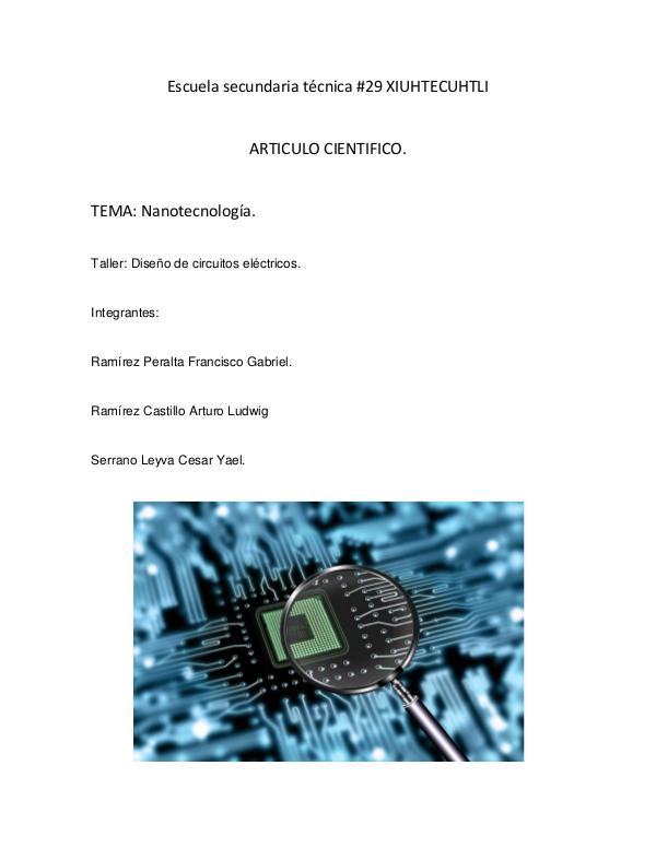 Laboratorio Circuitos eléctricos ARTICULO CIENTIFICO NANOTECNOLOGIA  pdf