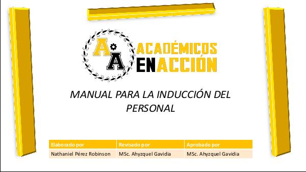 Manual de normas y políticas de inducción, Académicos en Acción Manual de normas politicas y procedimientos Perez