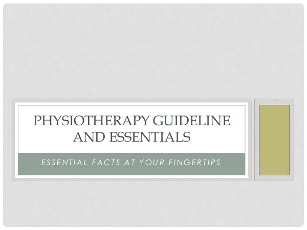Strivept - Physiotherapy Kitchener Physiotherapy Guideline And Essentials