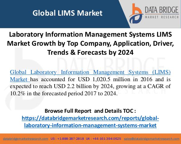 Laboratory Information Management Systems Market Research Analysis Global Laboratory Information Management Systems M