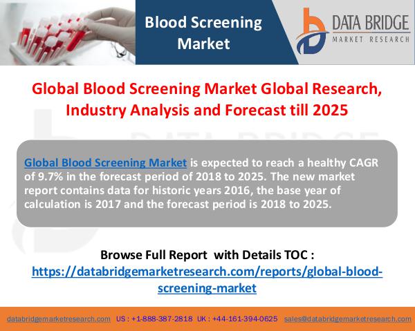 Global Blood Screening Market Leading Players & Regional Forecast Global Blood Screening Market