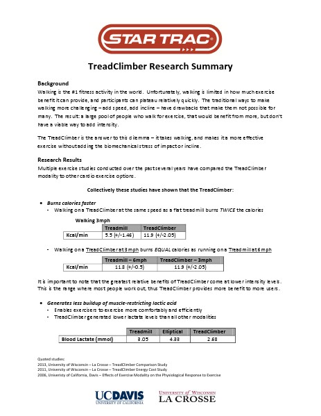 Star Trac Fitness | TreadClimber Research