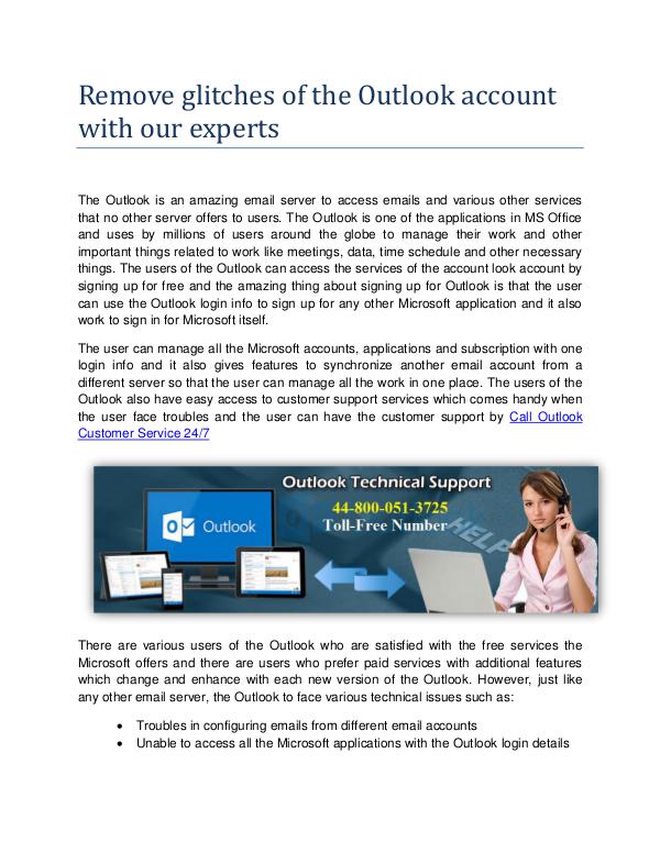 Outlook Customer Service UK
