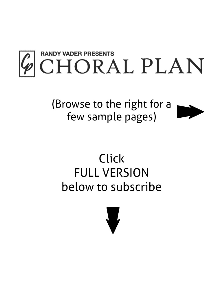 Randy Vader Choral Plan May 2017 Choral Plan (Sample Issue)