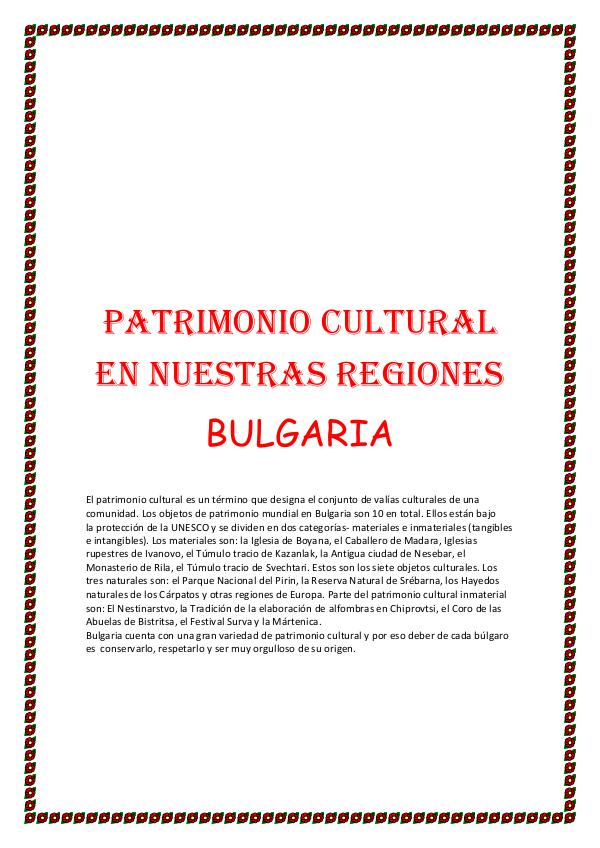 PATRIMONIO CULTURAL DE BULGARIA libro patrimonio, regionales