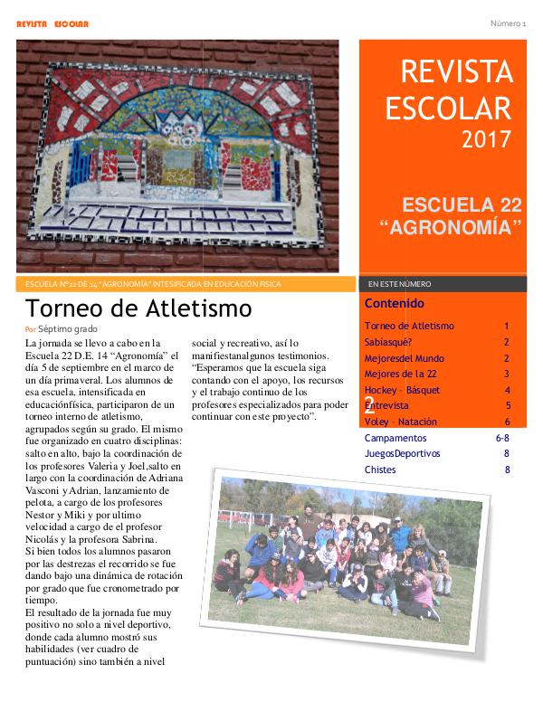Revista escolar Escuela 22 DE 14 edición 2017 periodico4