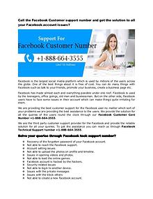 Facebook Tech Support Phone Number +1-888-664-3555