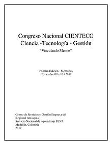 Memorias Congreso Nacional CIENTECG Ciencia - Tecnología - Gestión