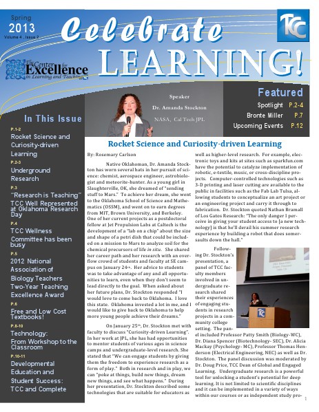 Celebrate Learning! Spring 2013 (Volume 4, Issue 2)