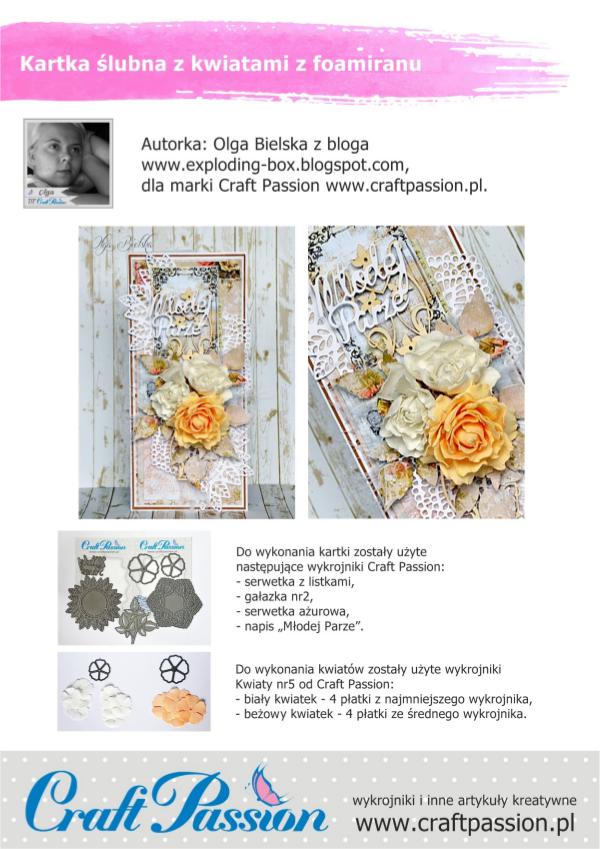 Craft Passion kurs - kartka ślubna - Olga Bielska dla Craft Pass