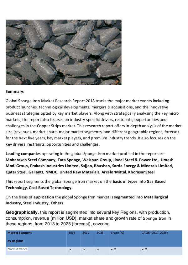 Joomag Global Sponge Iron Market Research Report 2