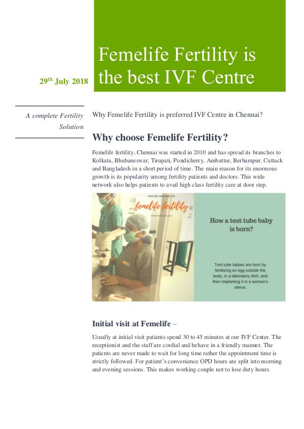 Which Is The Best IVF Centre In Chennai Why Femelife Fertility