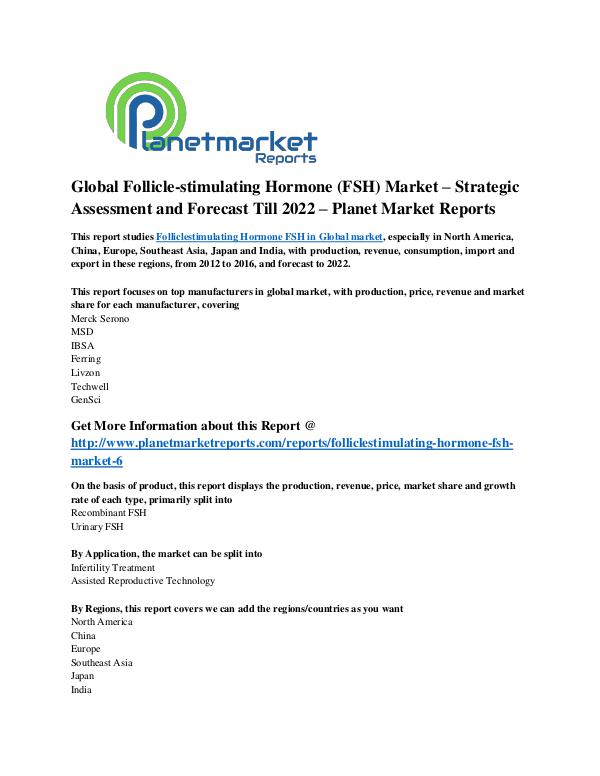 Global Follicle-stimulating Hormone (FSH) Market 2017-2022 Global Follicle