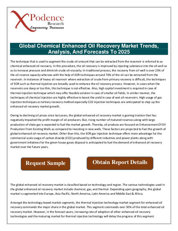 Current Business Affairs Global Chemical Enhanced Oil Recovery Market 2018