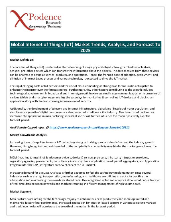 Current Business Affairs Global Internet of Things Market 2018
