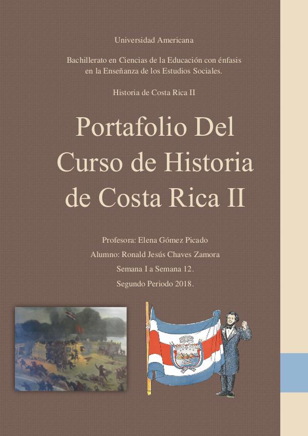 Portafolio del Curso de Historia de Costa Rica II Portafolio Del Curso de Historia de Costa Rica II