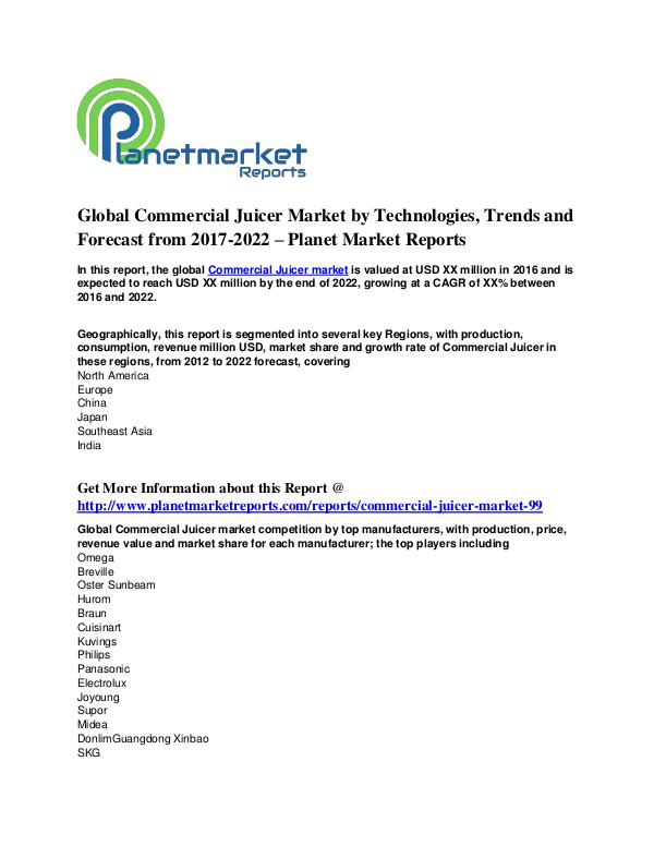 Global Commercial Juicer Market Commercial Juicer Market