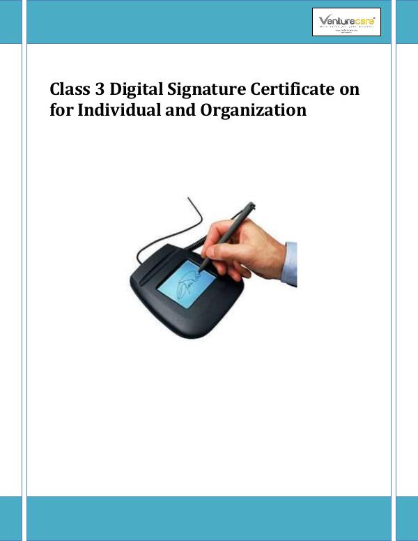 Class 3 Digital Signature Certificate for Indivi