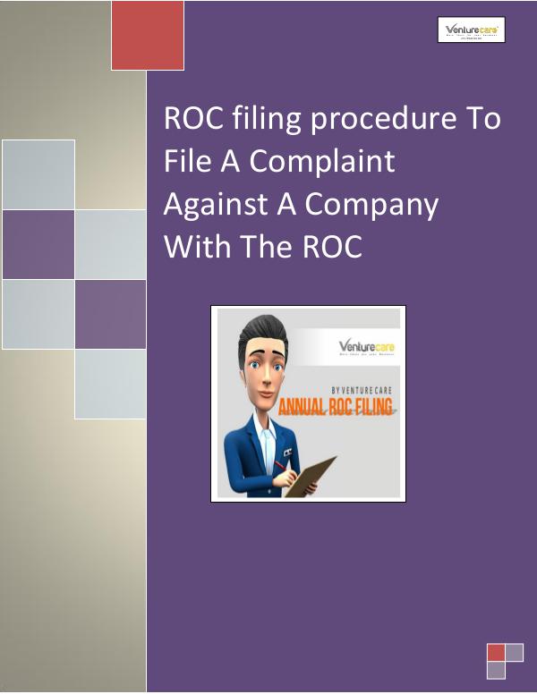ROC filing (registrar of companies) | Venture Care ROC filing procedure To File A Complaint Against