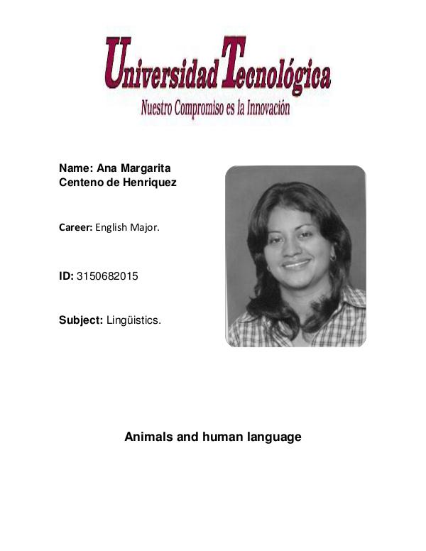 Animals & human language. Animals and human language..