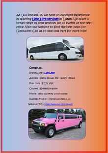 Limo Hire Services in Walsall at Affordable Cost