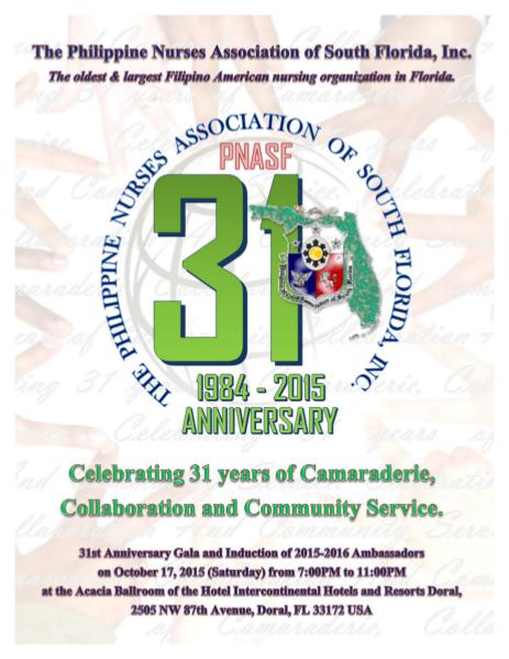 PNASF 31ST Anniversary Gala and Induction of 2015-2016 Ambassadors 2015