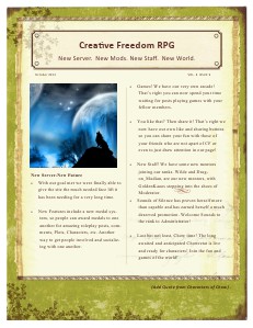 Creative Freedom RPG October 2013 Volume 1 Issue 1